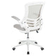 Light Gray Mesh/White Frame |#| Mid-Back Light Gray Mesh Ergonomic Task Office Chair, White Frame - Flip-Up Arms