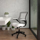 White Mesh/Black Frame |#| Mid-Back White Mesh Swivel Ergonomic Task Office Desk Chair with Flip-Up Arms