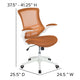 Tan Mesh/White Frame |#| Mid-Back Tan Mesh Ergonomic Task Office Chair, White Frame - Flip-Up Arms