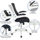 Black Mesh/White Frame |#| Mid-Back Black Mesh Ergonomic Task Office Chair, White Frame - Flip-Up Arms