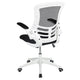 Black Mesh/White Frame |#| Mid-Back Black Mesh Ergonomic Task Office Chair, White Frame - Flip-Up Arms