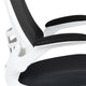 Black Mesh/White Frame |#| Mid-Back Black Mesh Ergonomic Task Office Chair, White Frame - Flip-Up Arms