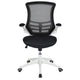 Black Mesh/White Frame |#| Mid-Back Black Mesh Ergonomic Task Office Chair, White Frame - Flip-Up Arms