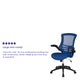 Blue Mesh/Black Frame |#| Mid-Back Blue Mesh Swivel Ergonomic Task Office Desk Chair with Flip-Up Arms