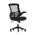 Black Mesh/Black Frame |#| Mid-Back Black Mesh Swivel Ergonomic Task Office Chair with Flip-Up Arms