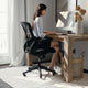 Black Mesh/Black Frame |#| Mid-Back Black Mesh Swivel Ergonomic Task Office Chair with Flip-Up Arms
