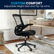 Black Mesh/Black Frame |#| Mid-Back Black Mesh Swivel Ergonomic Task Office Chair with Flip-Up Arms