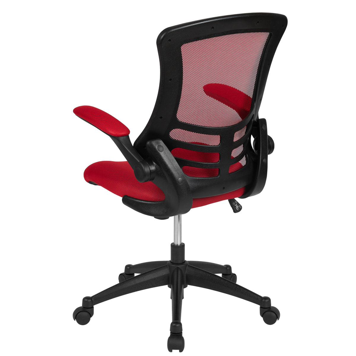 Red Mesh/Black Frame |#| Mid-Back Red Mesh Swivel Ergonomic Task Office Desk Chair with Flip-Up Arms