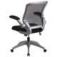 Black |#| Mid-Back Black Mesh Ergonomic Task Office Chair with Gray Frame and Flip-Up Arms