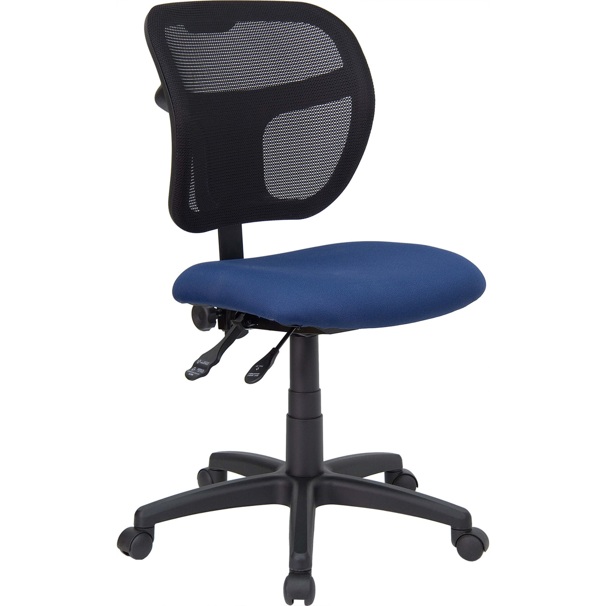Navy Blue |#| Mid-Back Navy Blue Mesh Swivel Task Office Chair with Back Height Adjustment