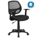 Mid-Back Black Mesh Swivel Task Office Chair with T-Arms - Desk Chair