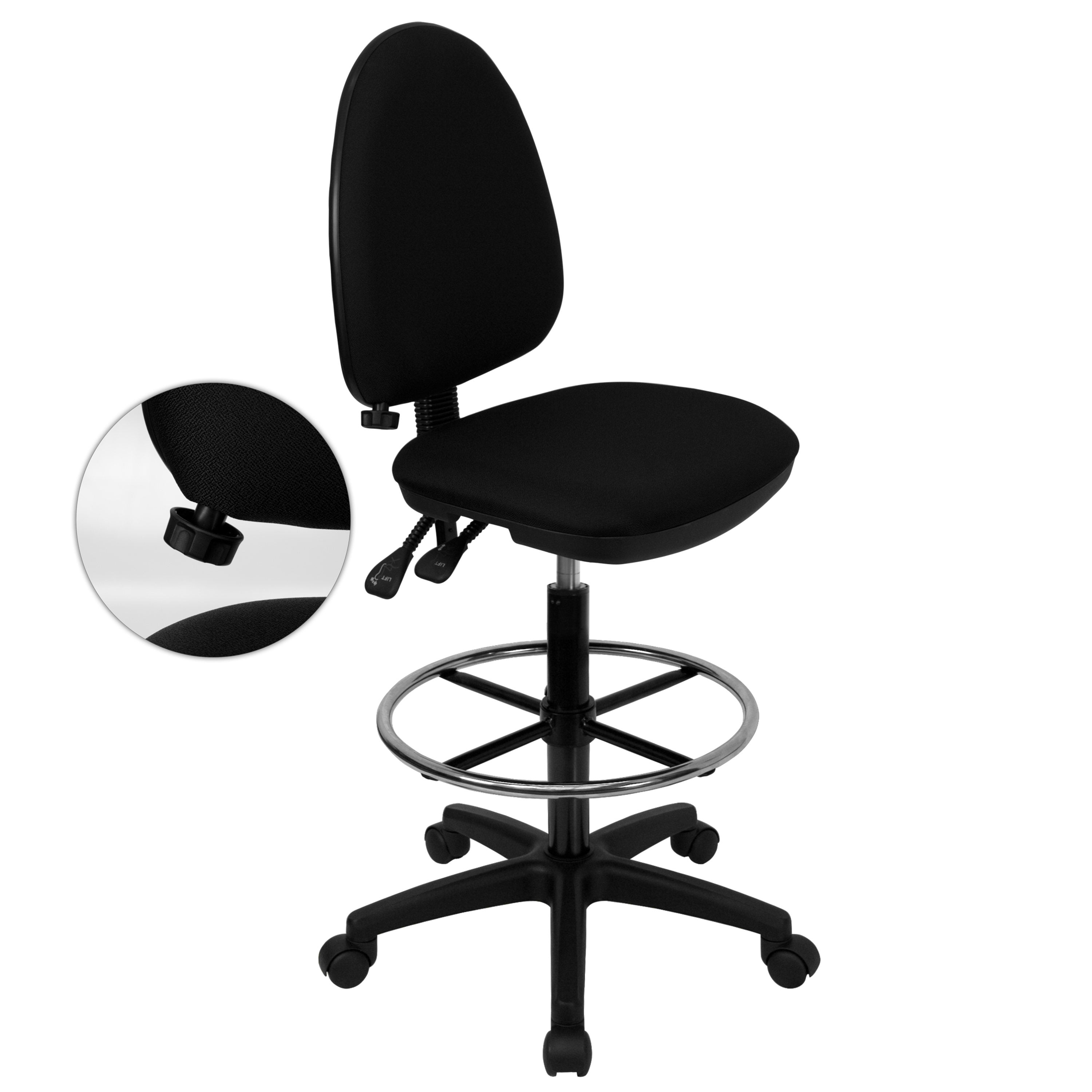 Drafting chair with lumbar hot sale support