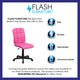 Pink |#| Mid-Back Pink Quilted Vinyl Swivel Task Office Chair - Home Office Chair
