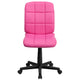 Pink |#| Mid-Back Pink Quilted Vinyl Swivel Task Office Chair - Home Office Chair