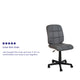 Gray |#| Mid-Back Gray Quilted Vinyl Swivel Task Office Chair - Home Office Chair