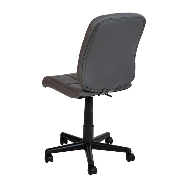 Gray |#| Mid-Back Gray Quilted Vinyl Swivel Task Office Chair - Home Office Chair