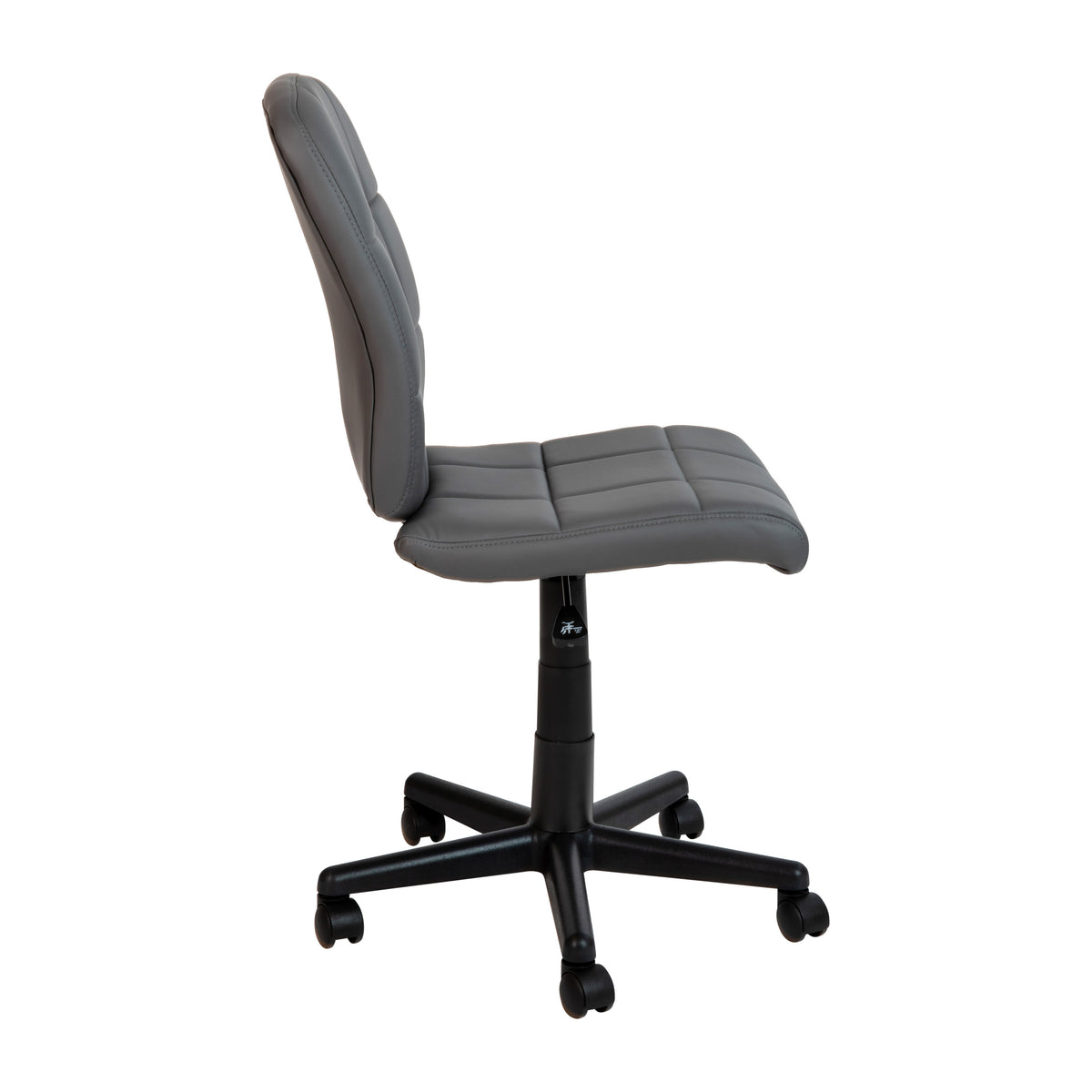 Gray |#| Mid-Back Gray Quilted Vinyl Swivel Task Office Chair - Home Office Chair