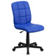 Blue |#| Mid-Back Blue Quilted Vinyl Swivel Task Office Chair - Home Office Chair