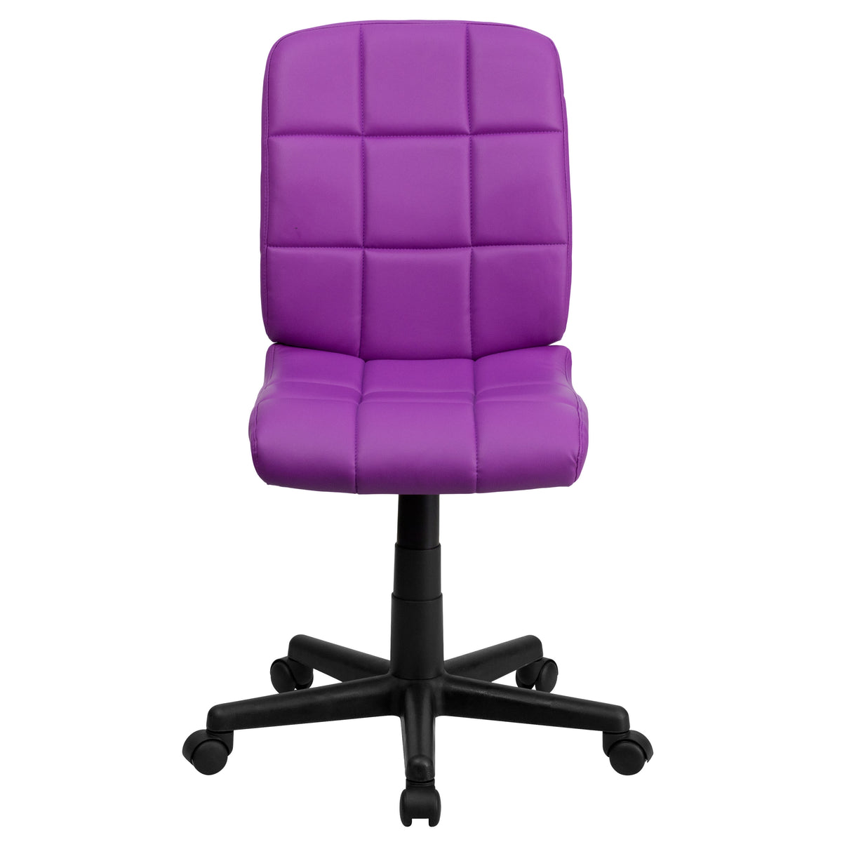 Purple |#| Mid-Back Purple Quilted Vinyl Swivel Task Office Chair - Home Office Chair