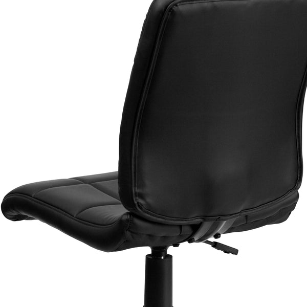 Black |#| Mid-Back Black Quilted Vinyl Swivel Task Office Chair - Home Office Chair