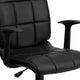 Black |#| Mid-Back Black Quilted Vinyl Swivel Task Office Chair with Arms - Home Office