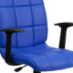 Blue |#| Mid-Back Blue Quilted Vinyl Swivel Task Office Chair with Arms - Home Office