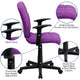 Purple |#| Mid-Back Purple Quilted Vinyl Swivel Task Office Chair with Arms - Home Office