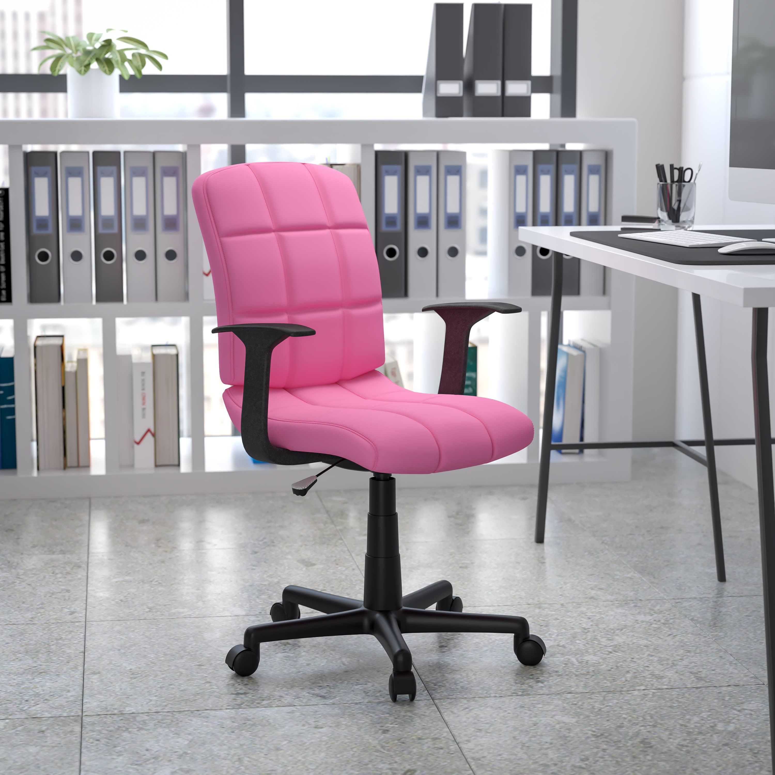 Pink chair with best sale arms