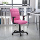 Pink |#| Mid-Back Pink Quilted Vinyl Swivel Task Office Chair with Arms - Home Office