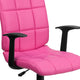 Pink |#| Mid-Back Pink Quilted Vinyl Swivel Task Office Chair with Arms - Home Office