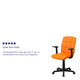 Orange |#| Mid-Back Orange Quilted Vinyl Swivel Task Office Chair with Arms - Home Office