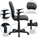 Black |#| Mid-Back Black Quilted Vinyl Swivel Task Office Chair with Arms - Home Office