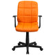 Orange |#| Mid-Back Orange Quilted Vinyl Swivel Task Office Chair with Arms - Home Office