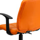 Orange |#| Mid-Back Orange Quilted Vinyl Swivel Task Office Chair with Arms - Home Office