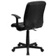 Black |#| Mid-Back Black Quilted Vinyl Swivel Task Office Chair with Arms - Home Office