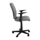 Gray |#| Mid-Back Gray Quilted Vinyl Swivel Task Office Chair with Arms - Home Office