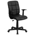 Mid-Back Quilted Vinyl Swivel Task Office Chair with Arms