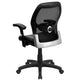 Black Mesh & LeatherSoft |#| Mid-Back Black Super Mesh Office Chair w/LeatherSoft Seat with Adjustable Lumbar