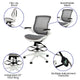 Gray Mesh/White Frame |#| Gray Mid-Back Mesh Drafting Chair with White Frame and Flip-Up Arms