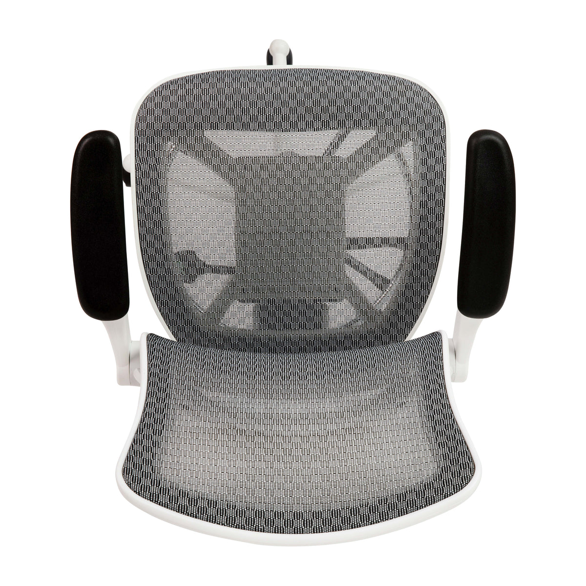 Gray Mesh/White Frame |#| Gray Mid-Back Mesh Drafting Chair with White Frame and Flip-Up Arms