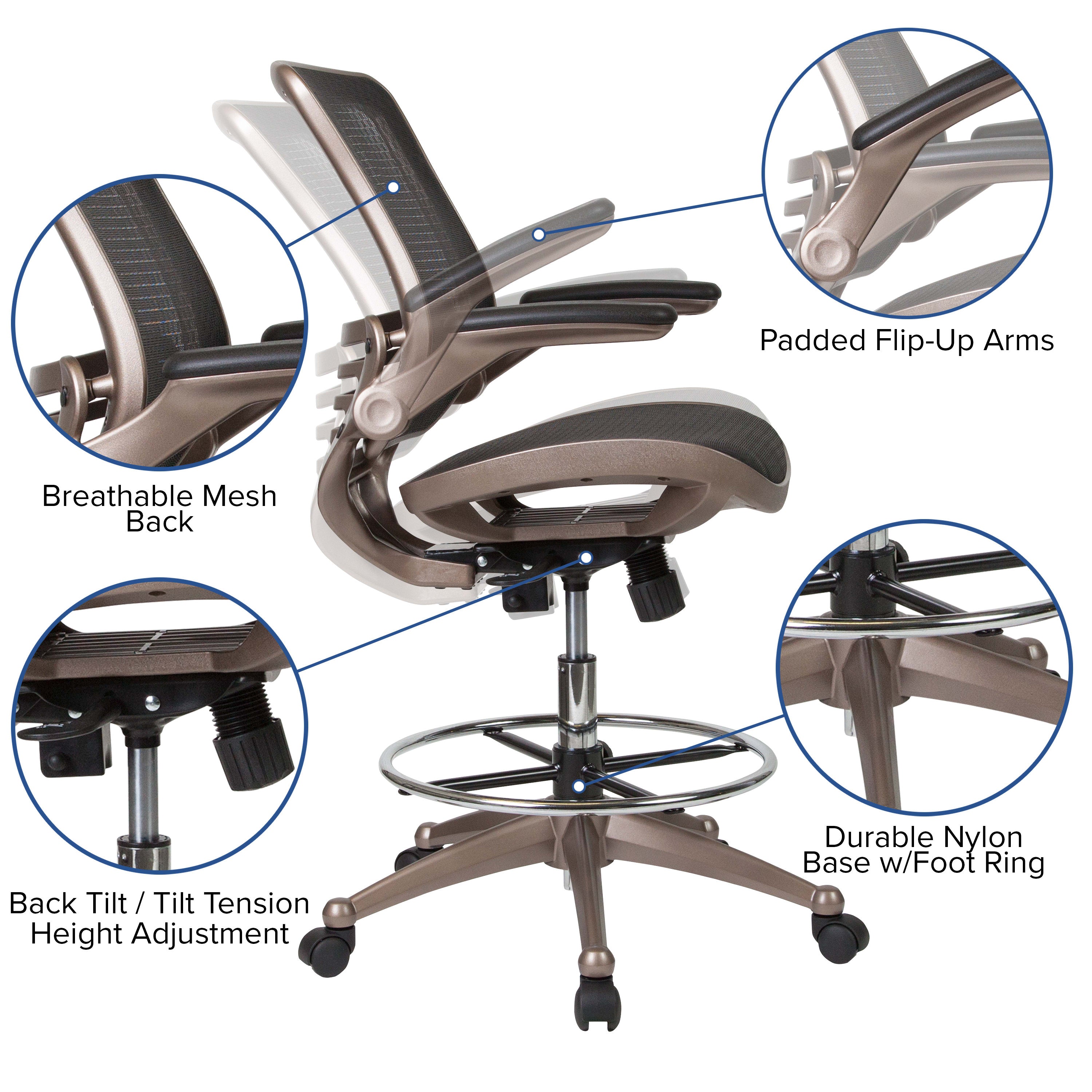 Padded drafting chair clearance