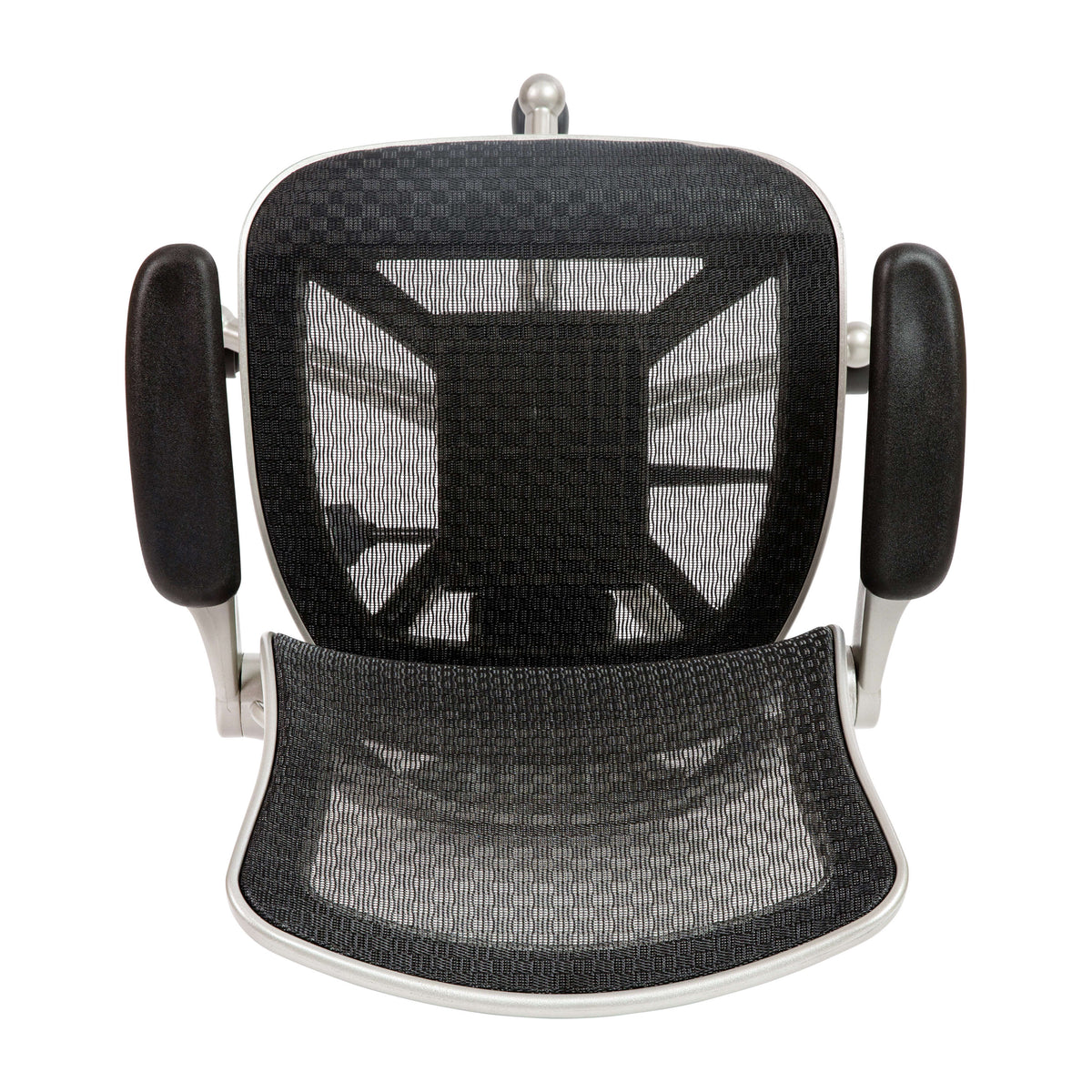 Black Mesh/Graphite Silver Frame |#| Black Mid-Back Mesh Executive Office Chair with Graphite Frame and Flip-Up Arms