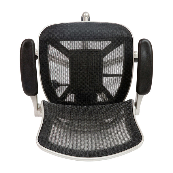 Black Mesh/Graphite Silver Frame |#| Black Mid-Back Mesh Executive Office Chair with Graphite Frame and Flip-Up Arms