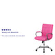 Pink |#| Mid-Back Pink Vinyl Executive Swivel Office Chair with Chrome Base and Arms