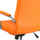Orange |#| Mid-Back Orange Vinyl Executive Swivel Office Chair with Chrome Base and Arms