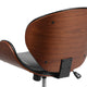 Black LeatherSoft/Walnut Frame |#| Mid-Back Walnut Wood Conference Office Chair in Black LeatherSoft