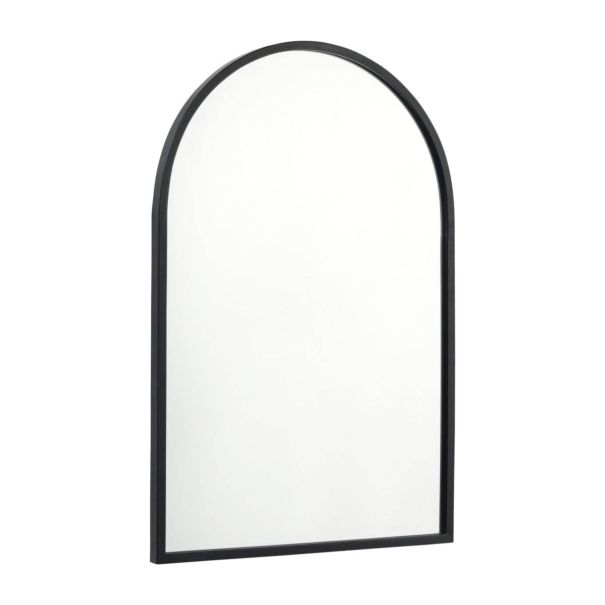 Black,20inchW x 30inchL |#| Wall Mount Arched Mirror with Slim Black Metal Frame- 20inch x 30inch