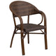 Cocoa Rattan/Bamboo-Aluminum Frame |#| Cocoa Rattan Restaurant Patio Chair with Bamboo-Aluminum Frame