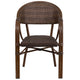 Cocoa Rattan/Bamboo-Aluminum Frame |#| Cocoa Rattan Restaurant Patio Chair with Bamboo-Aluminum Frame