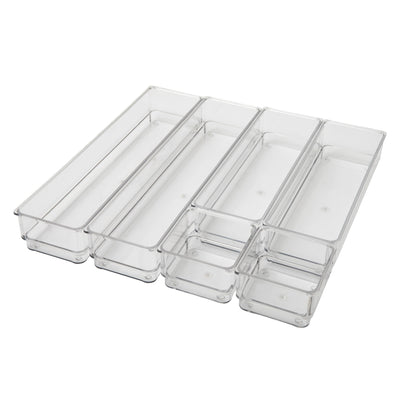Miles Plastic Stackable Office Desk Drawer Organizers, Various Sizes, Set of 6